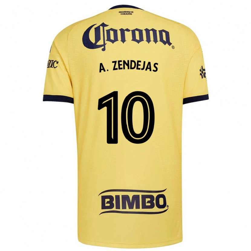 Danxen Mulher Camisola Álex Zendejas #10 Amarelo Vermelho Preto Principal 2026/27 Camisa