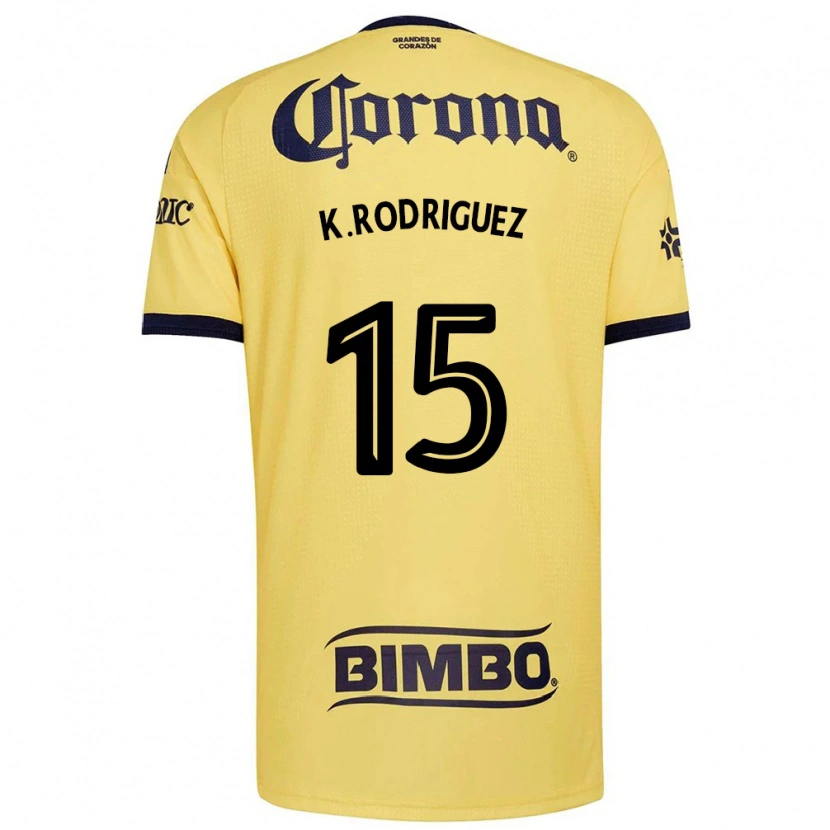 Danxen Mulher Camisola Kimberly Rodriguez #15 Amarelo Vermelho Preto Principal 2026/27 Camisa