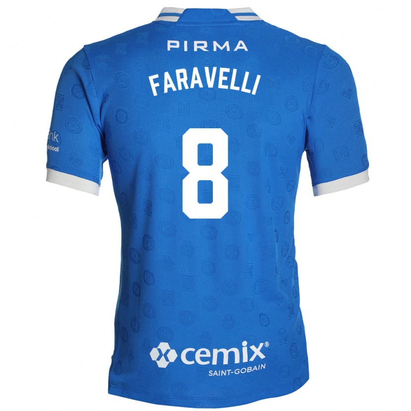 Danxen Mulher Camisola Lorenzo Faravelli #8 Azul Branco Vermelho Principal 2026/27 Camisa