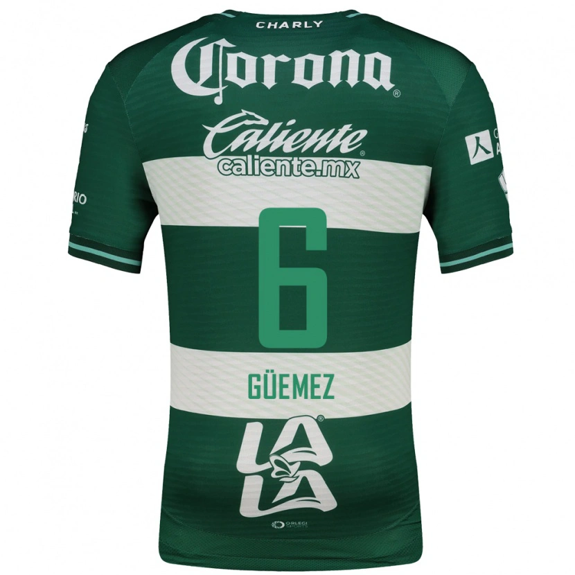 Danxen Mulher Camisola Javier Güemez #6 Verde Branco Principal 2026/27 Camisa