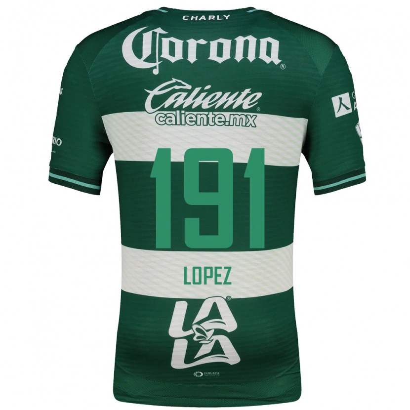 Danxen Mulher Camisola Carlos López #191 Verde Branco Principal 2026/27 Camisa