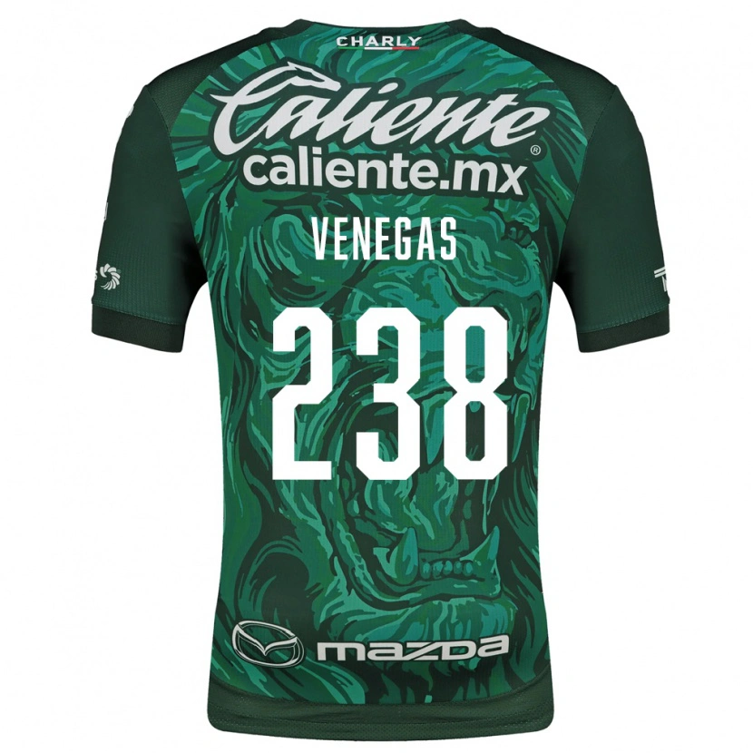 Danxen Mulher Camisola Luis Venegas #238 Verde Preto Principal 2026/27 Camisa