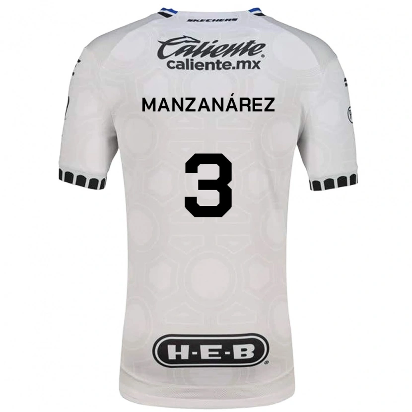 Danxen Mulher Camisola Óscar Manzanárez #3 Branco Preto Azul Principal 2026/27 Camisa
