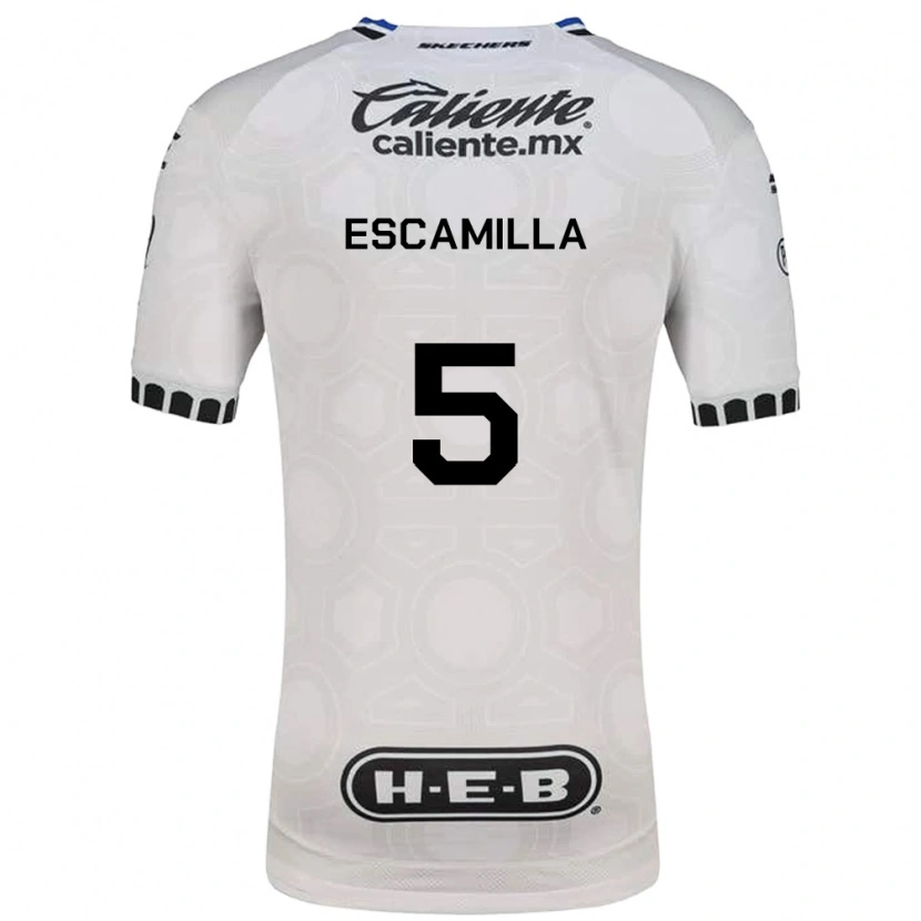 Danxen Mulher Camisola Kevin Escamilla #5 Branco Preto Azul Principal 2026/27 Camisa