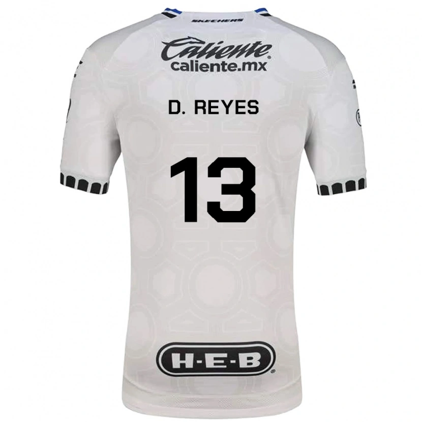 Danxen Mulher Camisola Diego Reyes #13 Branco Preto Azul Principal 2026/27 Camisa