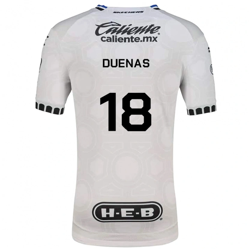 Danxen Mulher Camisola Érik Dueñas #18 Branco Preto Azul Principal 2026/27 Camisa