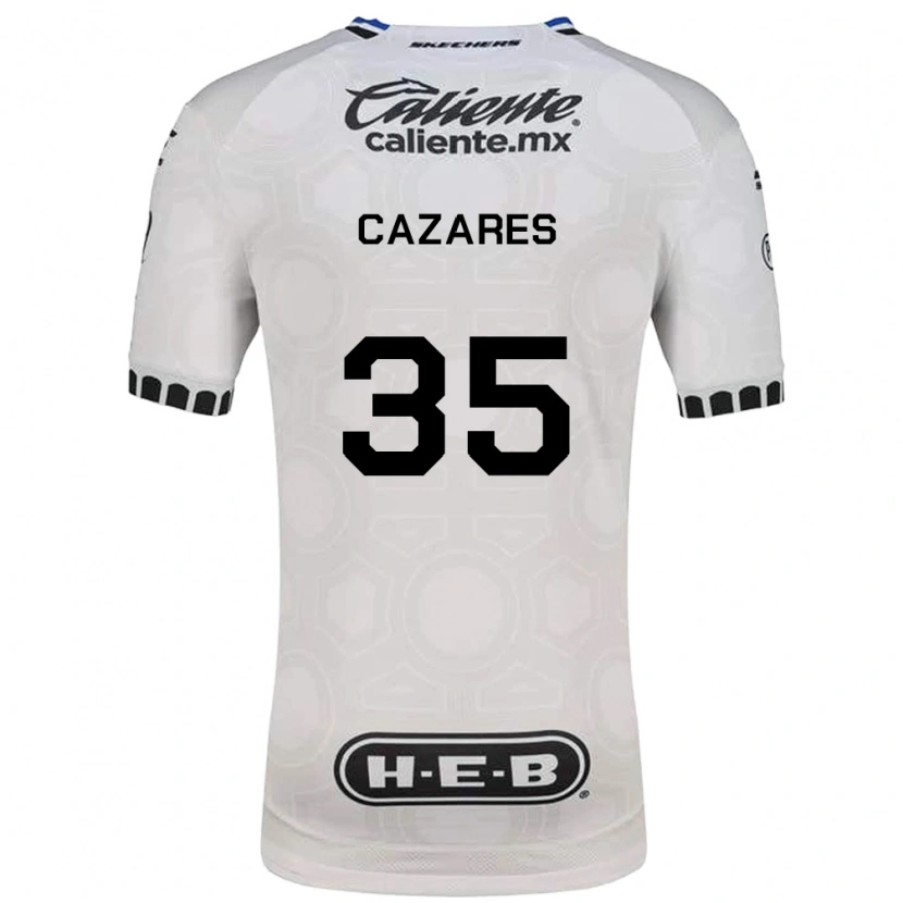Danxen Mulher Camisola Juan Cázares #35 Branco Preto Azul Principal 2026/27 Camisa