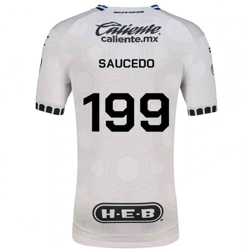 Danxen Mulher Camisola Christian Saucedo #199 Branco Preto Azul Principal 2026/27 Camisa