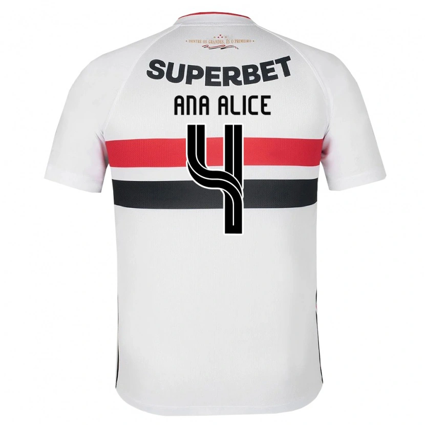 Danxen Mulher Camisola Ana Alice Luciano Da Silva #4 Branco Vermelho Preto Principal 2026/27 Camisa