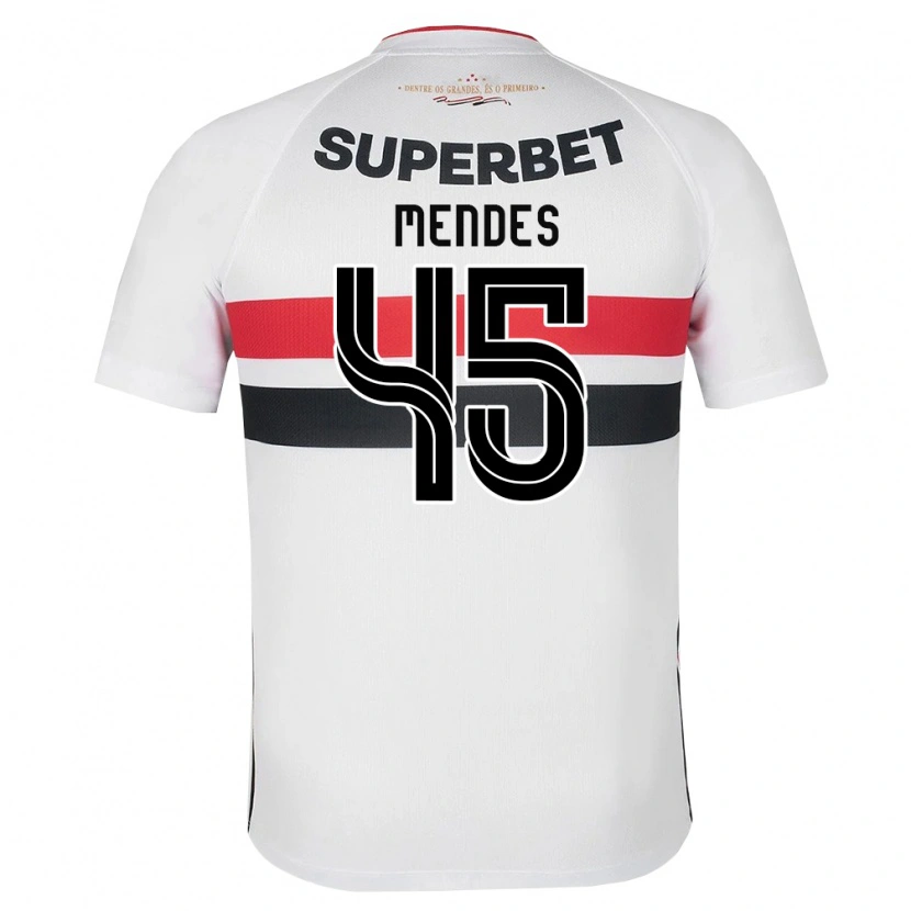 Danxen Mulher Camisola Nathan Mendes #45 Branco Vermelho Preto Principal 2026/27 Camisa