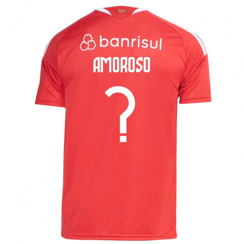 Danxen Mulher Camisola Matteo Amoroso #0 Vermelho Branco Principal 2026/27 Camisa