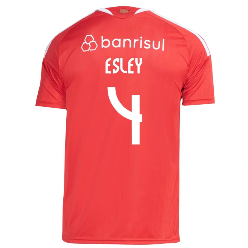 Danxen Mulher Camisola Esley Ezequiel Dos Reis #4 Vermelho Branco Principal 2026/27 Camisa