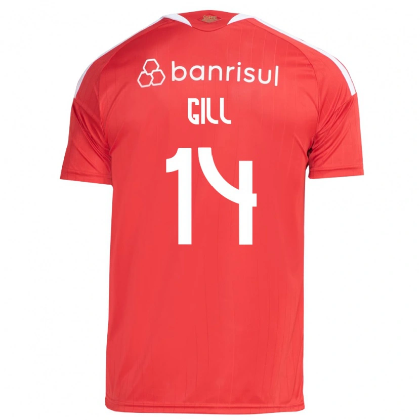 Danxen Mulher Camisola Antonio Gill #14 Vermelho Branco Principal 2026/27 Camisa