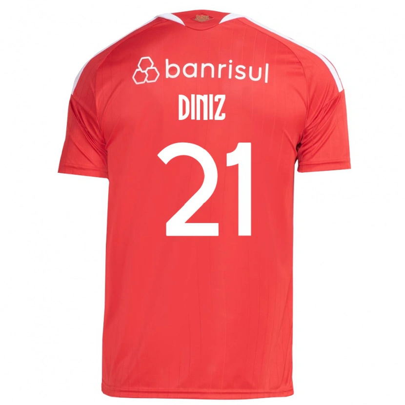 Danxen Mulher Camisola Kauã Diniz #21 Vermelho Branco Principal 2026/27 Camisa