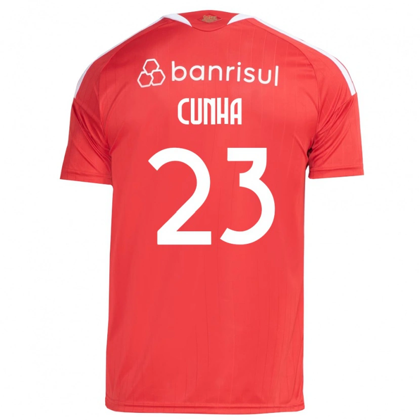 Danxen Mulher Camisola Matheus Cunha #23 Vermelho Branco Principal 2026/27 Camisa