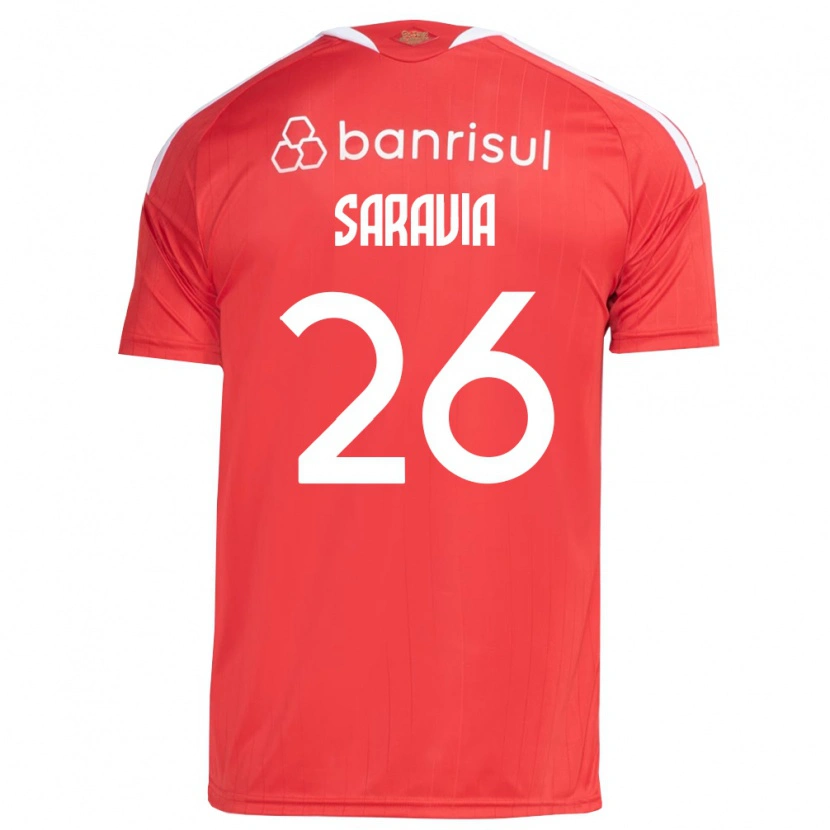 Danxen Mulher Camisola Saravia #26 Vermelho Branco Principal 2026/27 Camisa