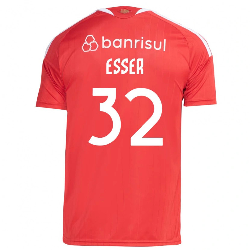 Danxen Mulher Camisola Diego Esser #32 Vermelho Branco Principal 2026/27 Camisa