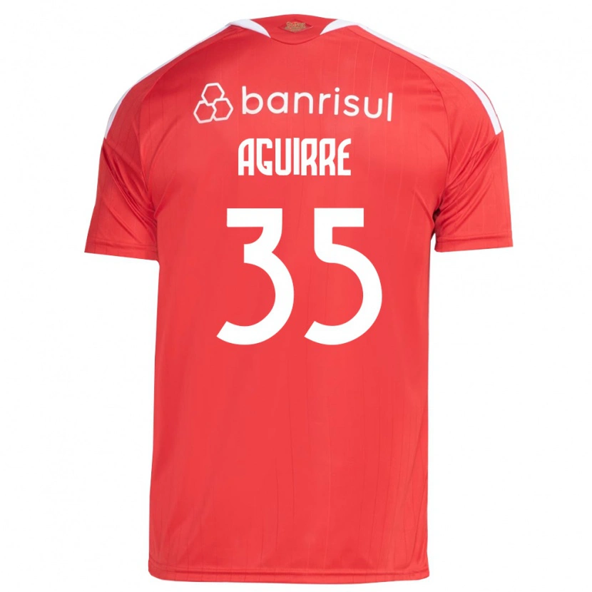Danxen Mulher Camisola Braian Aguirre #35 Vermelho Branco Principal 2026/27 Camisa
