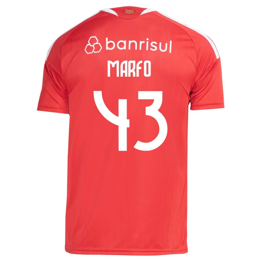 Danxen Mulher Camisola Denis Marfo #43 Vermelho Branco Principal 2026/27 Camisa