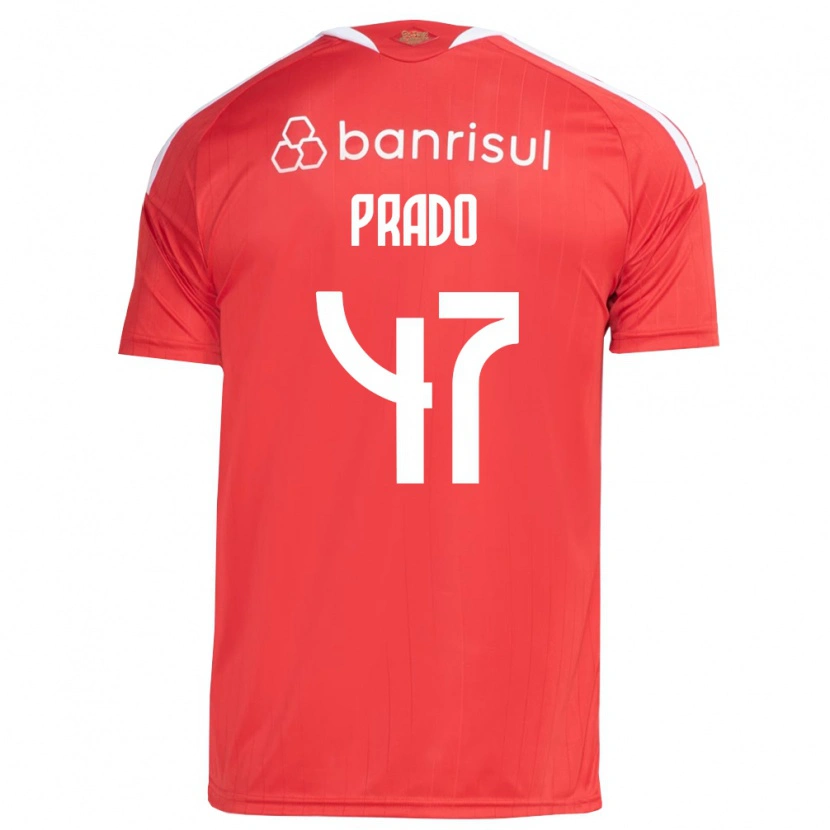 Danxen Mulher Camisola Gustavo Prado #47 Vermelho Branco Principal 2026/27 Camisa