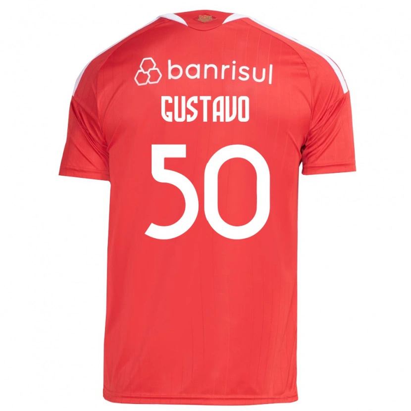 Danxen Mulher Camisola Gustavo Dos Santos #50 Vermelho Branco Principal 2026/27 Camisa