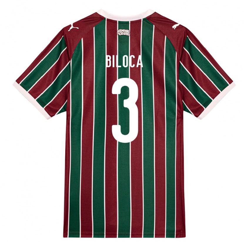 Danxen Mulher Camisola Gabriel Biloca #3 Verde Borgonha Branco Principal 2026/27 Camisa