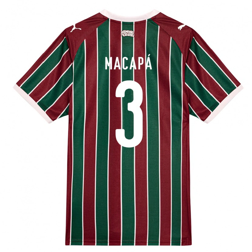 Danxen Mulher Camisola Gabriel Macapá #3 Verde Borgonha Branco Principal 2026/27 Camisa