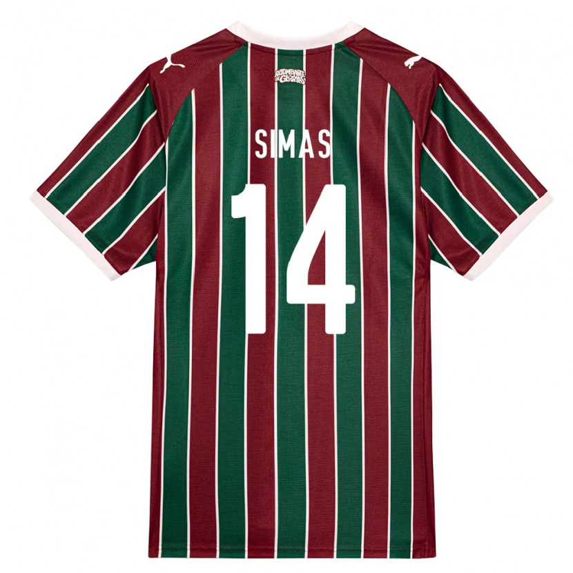 Danxen Mulher Camisola Léo Simas #14 Verde Borgonha Branco Principal 2026/27 Camisa