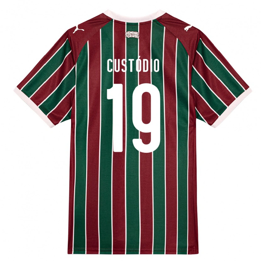 Danxen Mulher Camisola Gustavo Custódio #19 Verde Borgonha Branco Principal 2026/27 Camisa