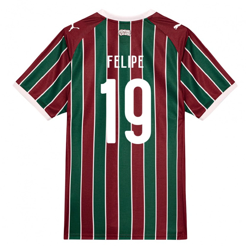 Danxen Mulher Camisola Felipe Gustavo Araujo Sousa #19 Verde Borgonha Branco Principal 2026/27 Camisa