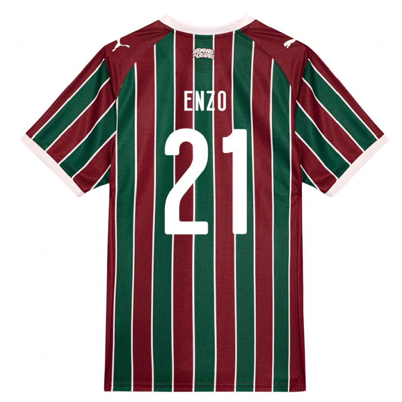 Danxen Mulher Camisola Enzo Munerato Sene #21 Verde Borgonha Branco Principal 2026/27 Camisa