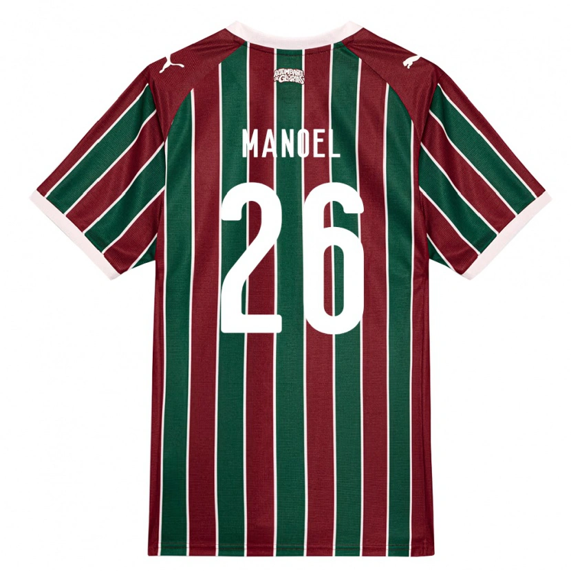 Danxen Mulher Camisola Manoel #26 Verde Borgonha Branco Principal 2026/27 Camisa