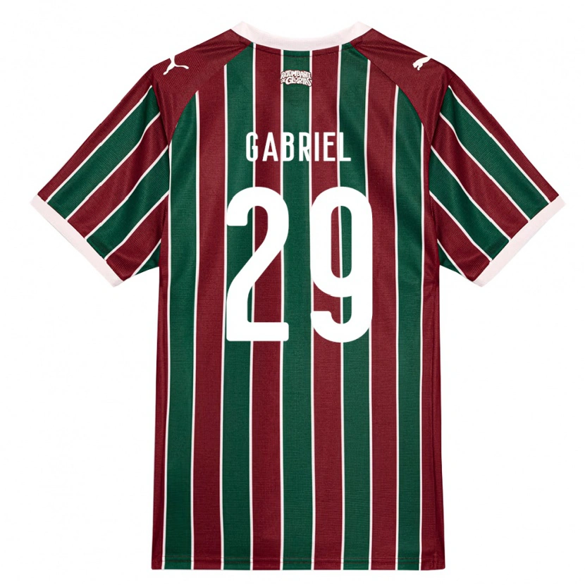Danxen Mulher Camisola Isack Gabriel #29 Verde Borgonha Branco Principal 2026/27 Camisa