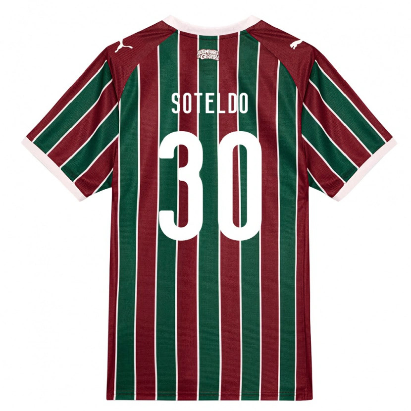 Danxen Mulher Camisola Yeferson Soteldo #30 Verde Borgonha Branco Principal 2026/27 Camisa