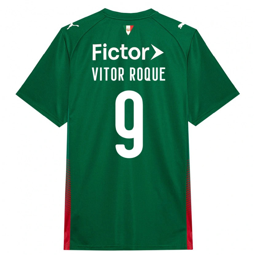 Danxen Mulher Camisola Vitor Roque #9 Verde Vermelho Branco Principal 2026/27 Camisa
