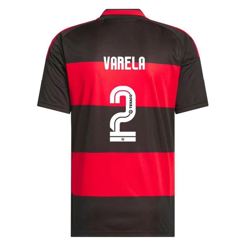 Danxen Mulher Camisola Guillermo Varela #2 Vermelho Preto Branco Principal 2026/27 Camisa