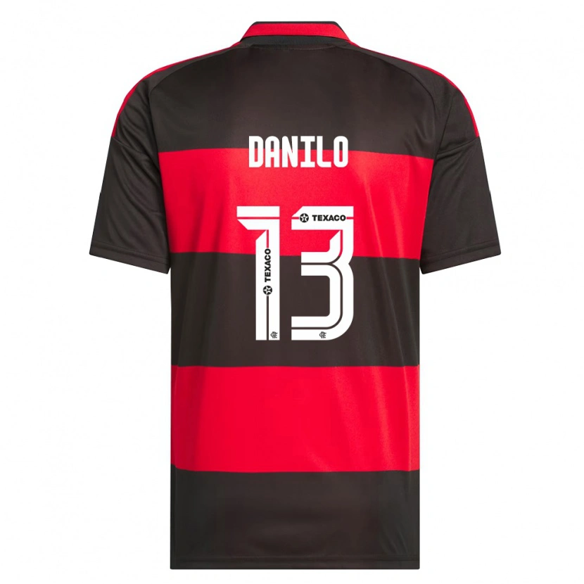Danxen Mulher Camisola Danilo Luiz Da Silva #13 Vermelho Preto Branco Principal 2026/27 Camisa