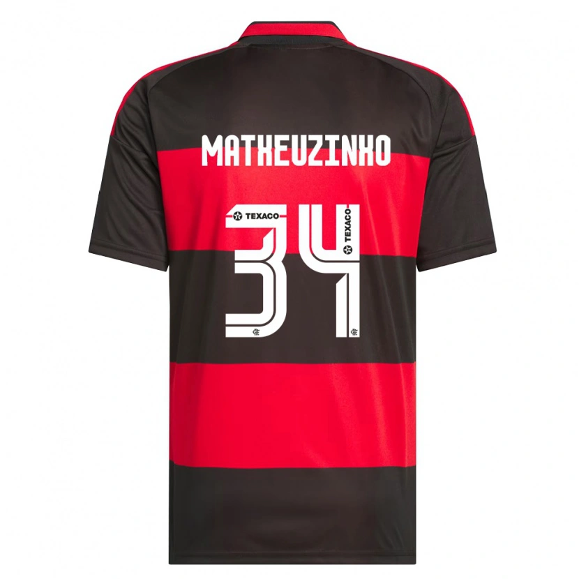 Danxen Mulher Camisola Matheuzinho #34 Vermelho Preto Branco Principal 2026/27 Camisa