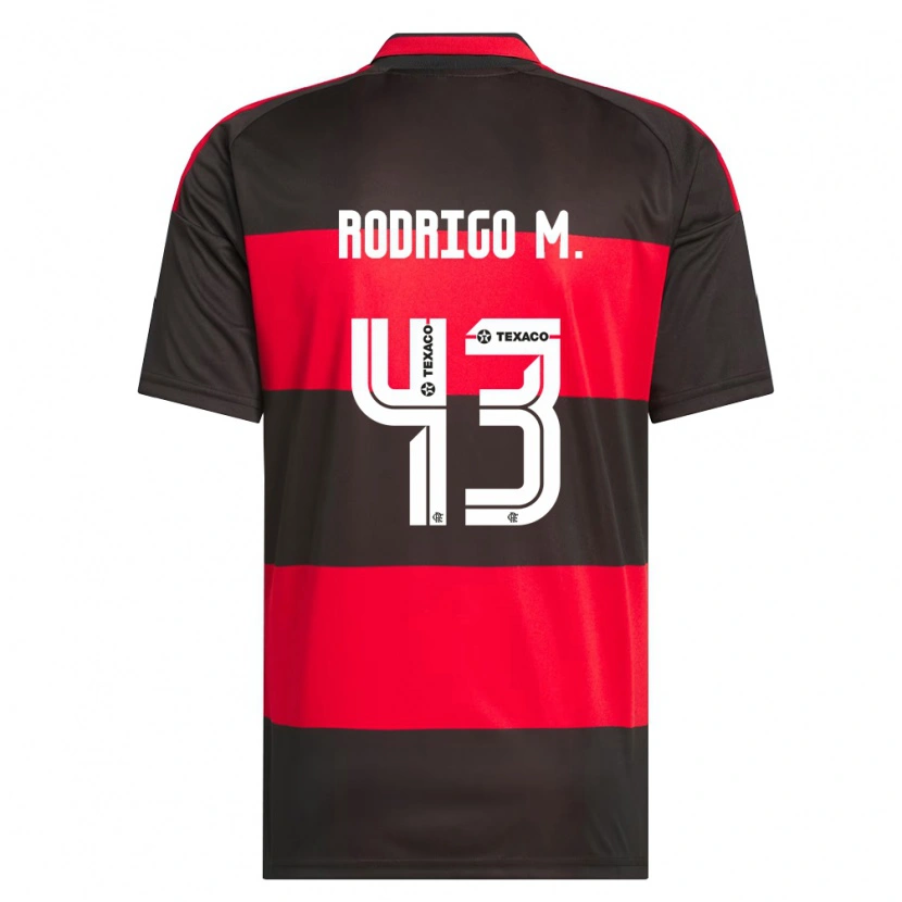 Danxen Mulher Camisola Rodrigo Muniz #43 Vermelho Preto Branco Principal 2026/27 Camisa