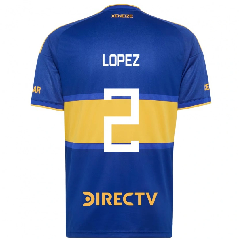 Danxen Mulher Camisola Lisandro Lopez #2 Azul Real Amarelo Principal 2026/27 Camisa