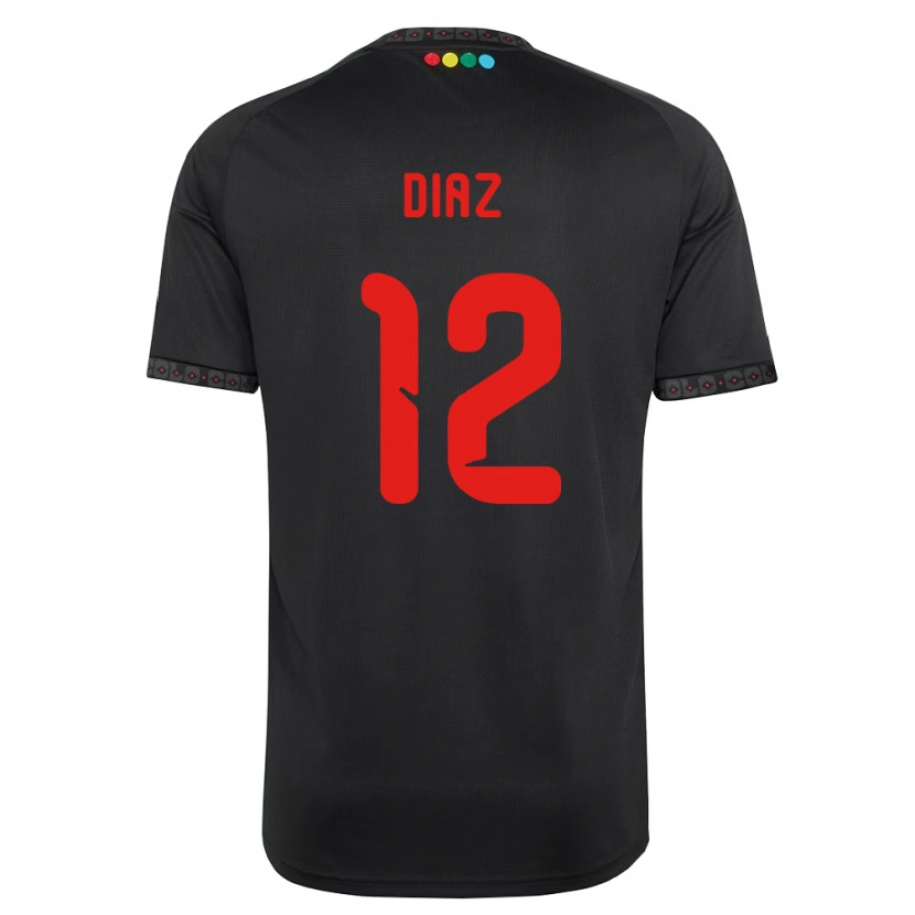 Danxen Mulher Camisola Javiera Díaz #12 Preto Vermelho Alternativa 2026/27 Camisa