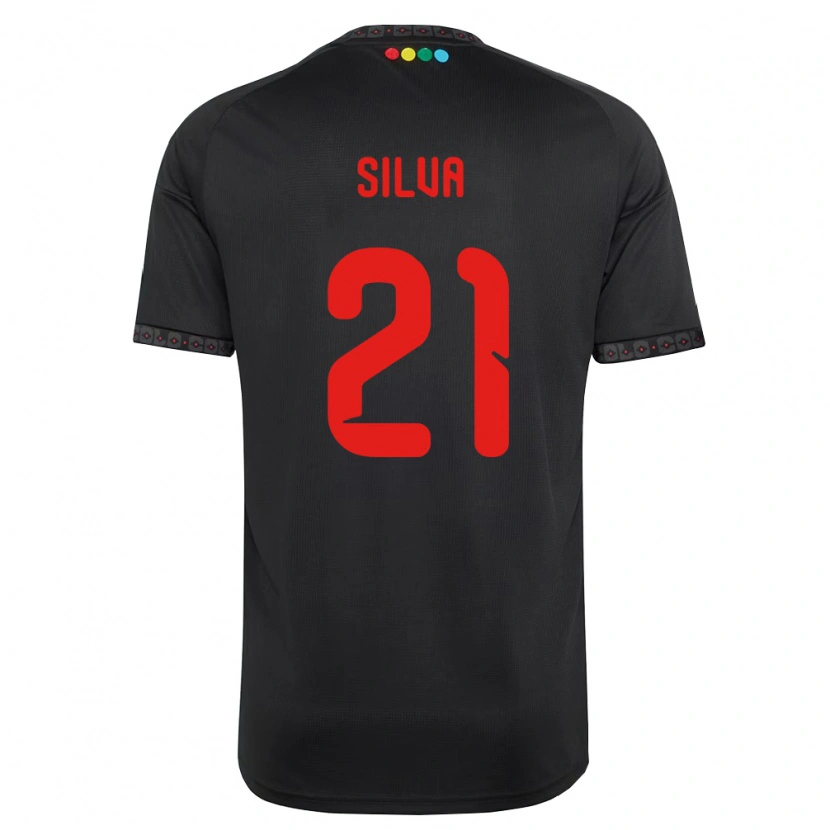 Danxen Mulher Camisola Agustin Silva #21 Preto Vermelho Alternativa 2026/27 Camisa