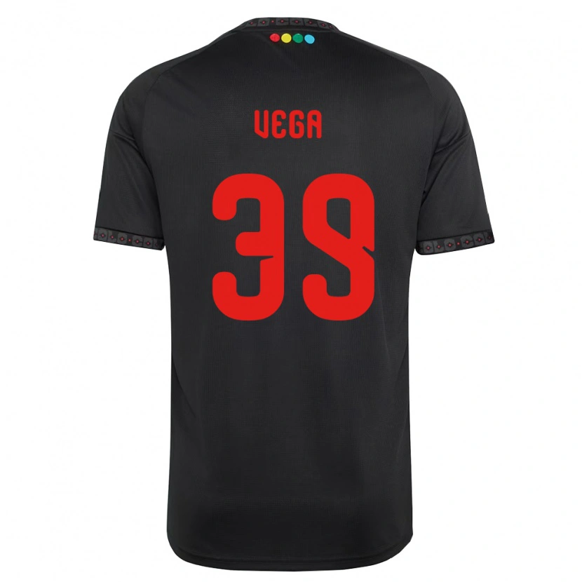 Danxen Mulher Camisola Sebastián Vega #39 Preto Vermelho Alternativa 2026/27 Camisa