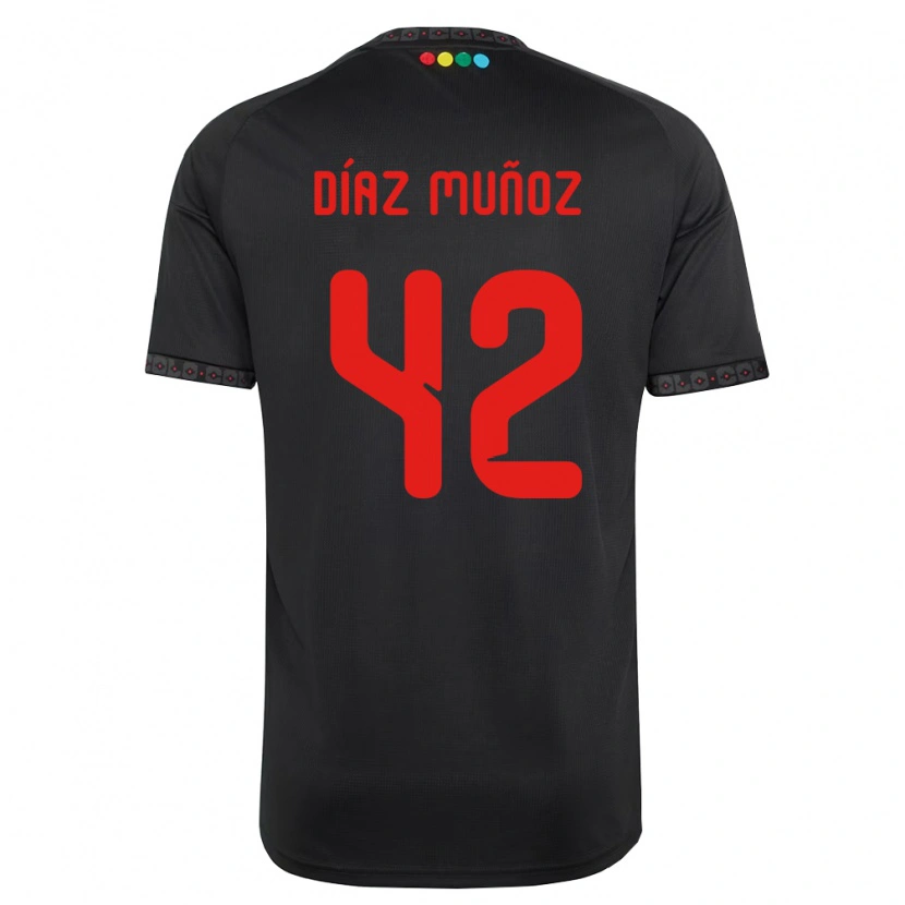 Danxen Mulher Camisola Cristian Díaz Muñoz #42 Preto Vermelho Alternativa 2026/27 Camisa