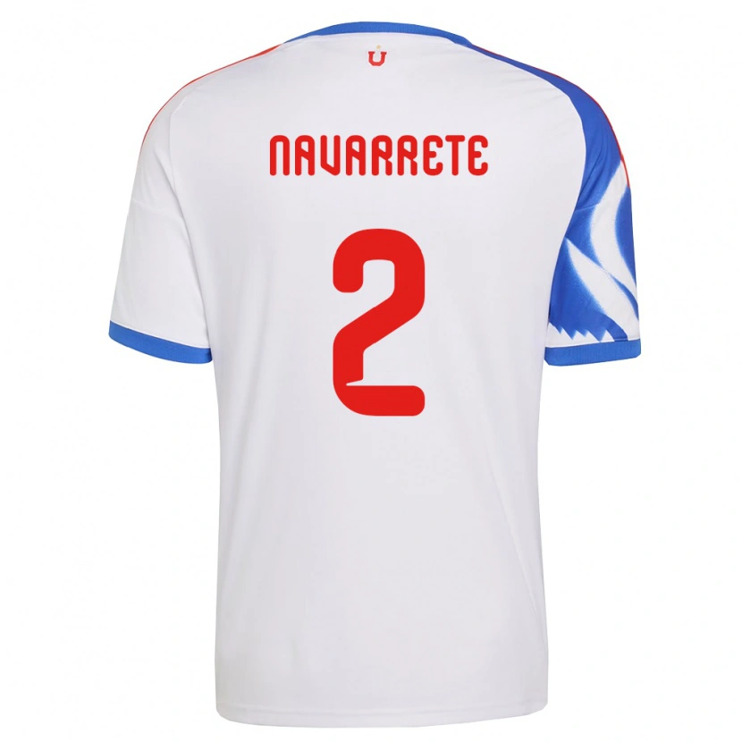 Danxen Mulher Camisola Daniel Navarrete #2 Branco Azul Marinho Alternativa 2026/27 Camisa