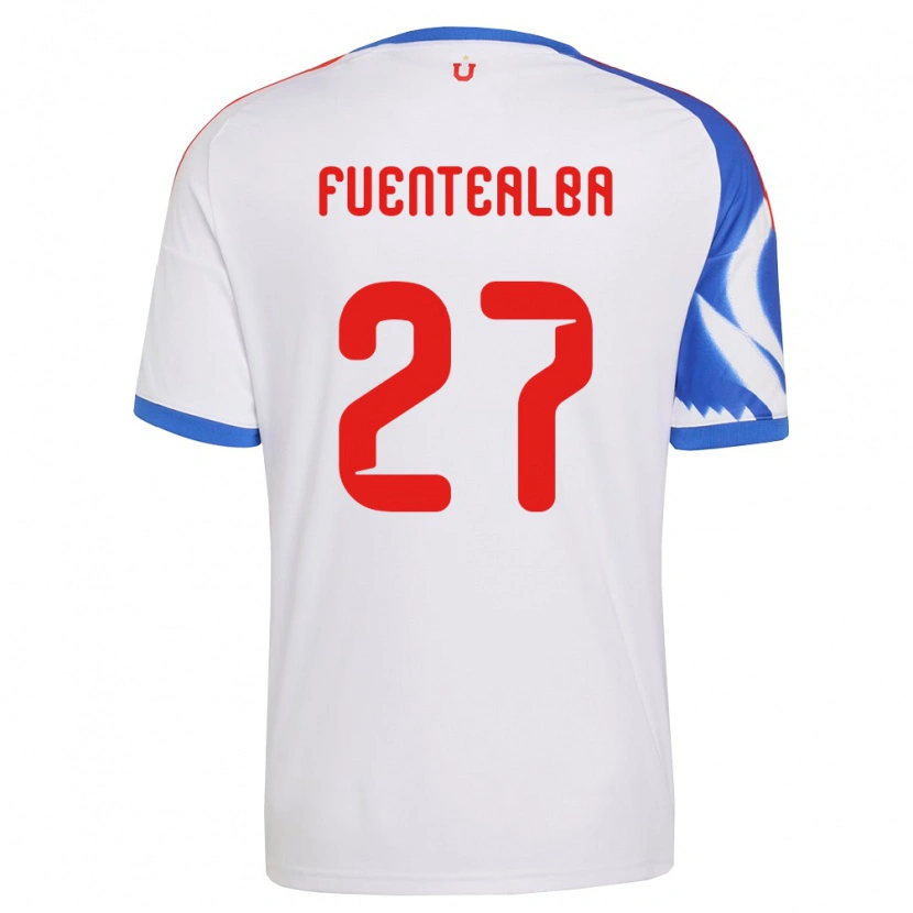 Danxen Mulher Camisola Jeison Fuentealba #27 Branco Azul Marinho Alternativa 2026/27 Camisa