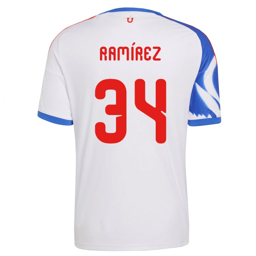 Danxen Mulher Camisola Vicente Ramírez #34 Branco Azul Marinho Alternativa 2026/27 Camisa