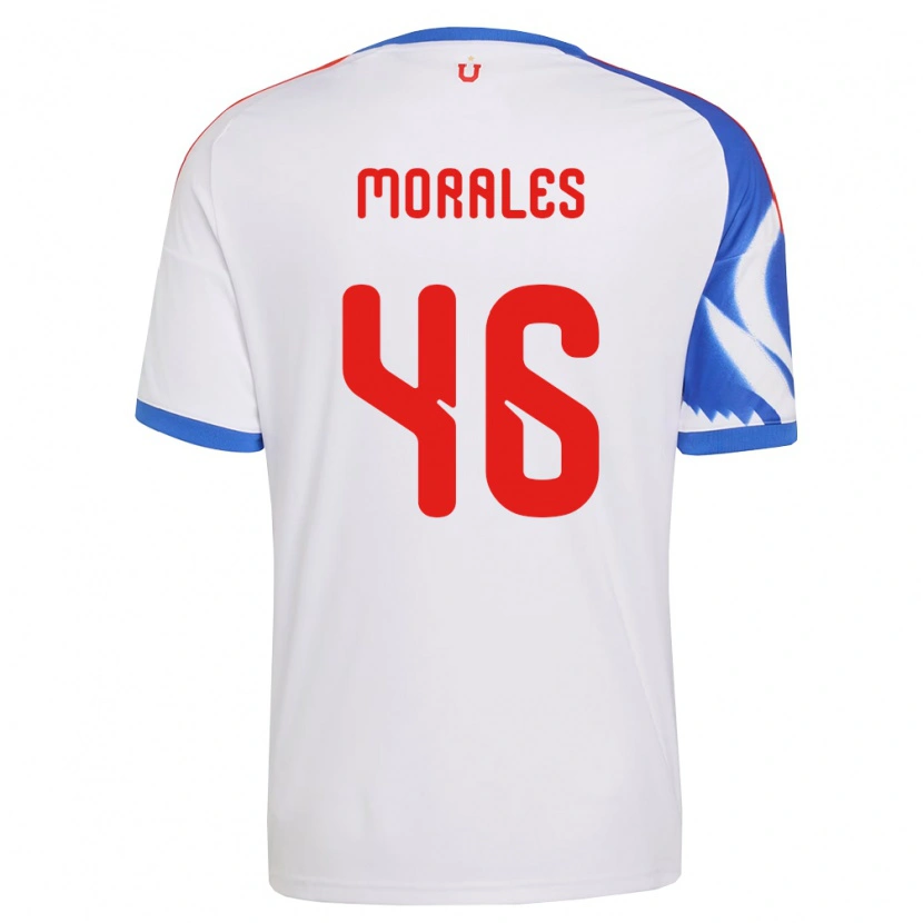 Danxen Mulher Camisola Bastián Morales #46 Branco Azul Marinho Alternativa 2026/27 Camisa