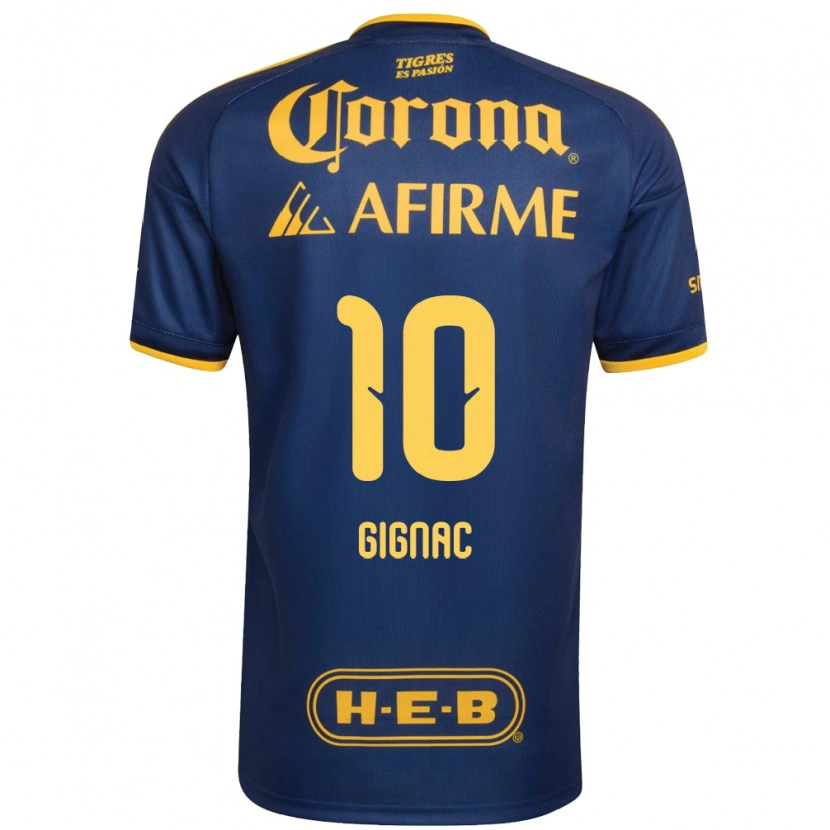 Danxen Mulher Camisola Andre-Pierre Gignac #10 Azul Real Amarelo Alternativa 2026/27 Camisa
