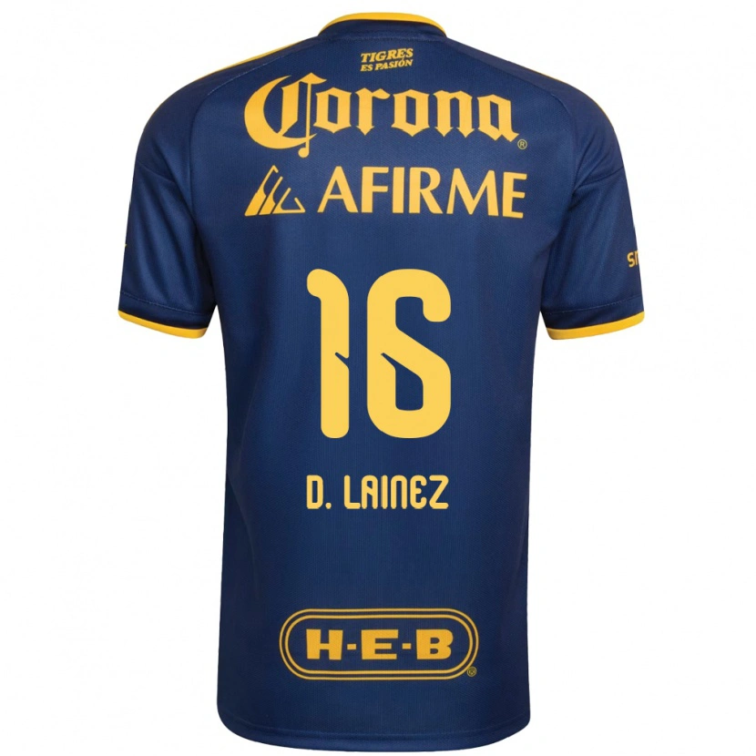 Danxen Mulher Camisola Diego Lainez #16 Azul Real Amarelo Alternativa 2026/27 Camisa